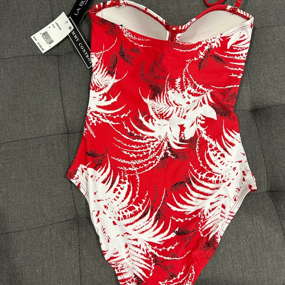 🇺🇸SALE🎈 LA BLANCA • Red and White One Piece Bathing Suit • size 6 - Picture 10 of 11
